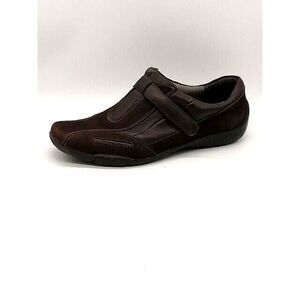 Naturalizer Loafers Womens Carob‎ Brown 9 Walking Shoes Leather Hook Loop Strap